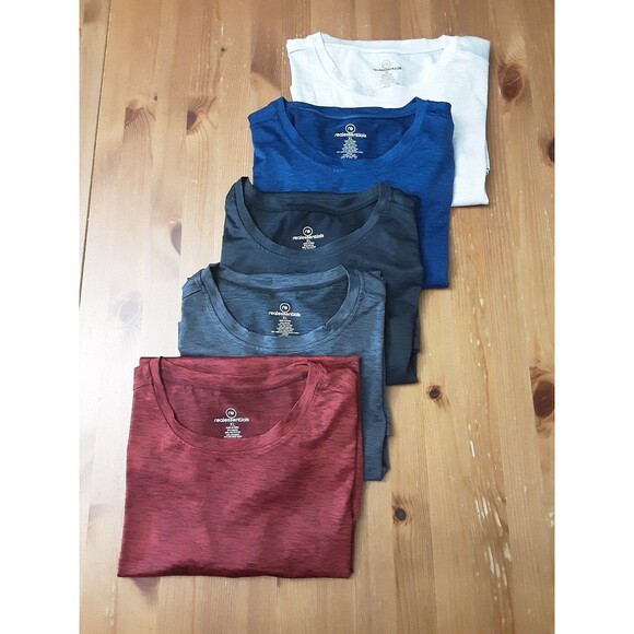 Real Essentials 5 Pack Men’s Active Quick Dry Mesh Crew Neck T Shirts - Picture 1 of 7
